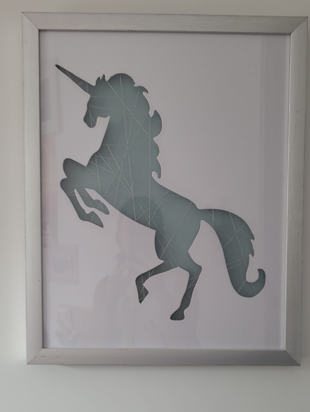 Teal Unicorn Silhouette Framed Wall Art